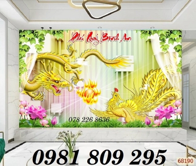 Tranh gạch 3d rồng ốp phòng thờ