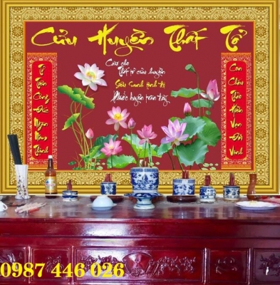 Gạch tranh phòng thờ