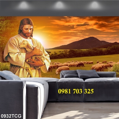 Gạch men công giáo dán tường phòng khách