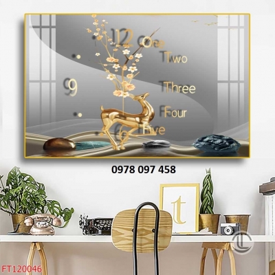 Bức tranh 3D họa tiết đồng hồ