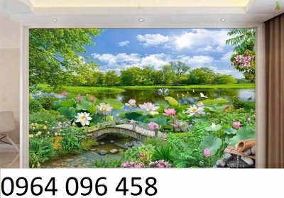 tranh gạch ốp tương 3d hoa sen - 85GB