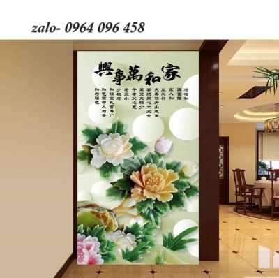 Tranh gạch 3d ốp tường hoa mẫu đơn - CX33