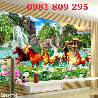 Tranh gạch 3d ngựa