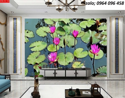 Tranh gạch 3d hoa sen - MX966