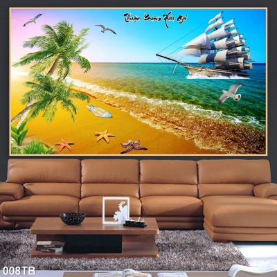 Tranh 3D- Tranh gạch thuận buồm xuôi gió