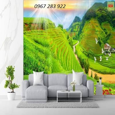 Tranh phong cảnh thiên nhiên gạch men 3d