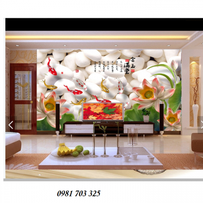 Gạch tranh 3D- tranh cá chép
