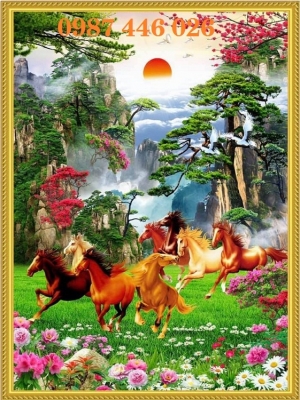 Gạch tranh bát mã, tranh ngựa