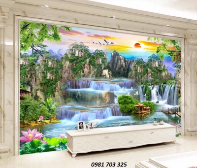 Tranh phong cảnh- gạch tranh 3D ốp tường
