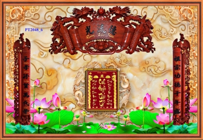 Phòng thơ gia tiên - gạch tranh 3D