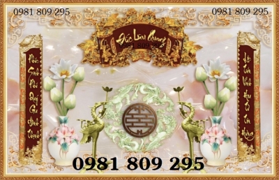 Tranh phúc lộc thọ , gạch tranh ốp ban thờ