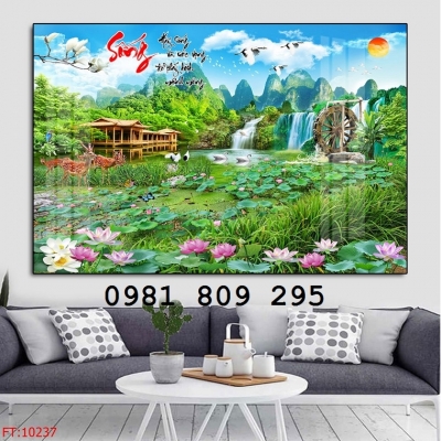 Gạch tranh 3d hồ sen