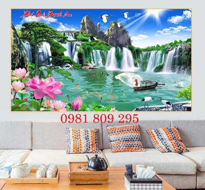Tranh gạch ốp tường trang trí cho phòng khách