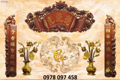 Tranh dán tường phòng thờ