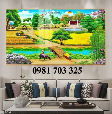 Tranh gạch men 3D đồng quê