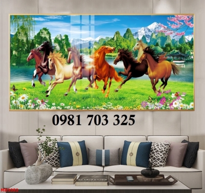 Gạch tranh phong thủy mã đáo thành công, tranh đẹp