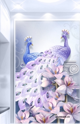 tranh con công 3d đẹp - KL45