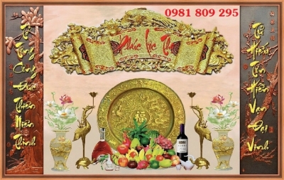 Tranh 3d chữ phúc , gạch tranh phòng thờ HN9292