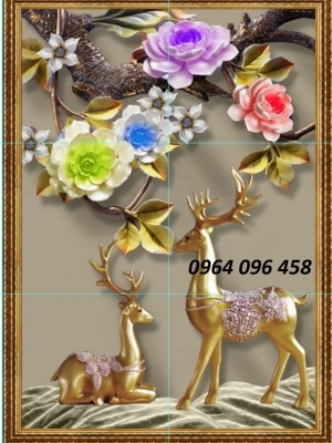 Tranh gạch 3d trang trí phòng khách - LKJ87