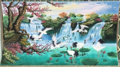 Tranh gạch 3d ốp tường tùng hạc - B655