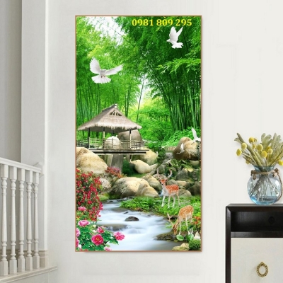 Tranh gạch men 3d rừng tre HP89635