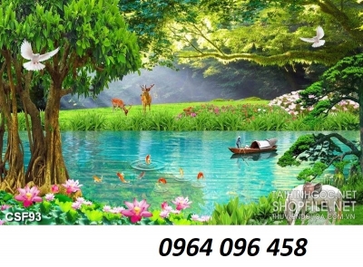 Tranh gạch men 3d ốp tường phong cảnh đồng quê - GDCX43