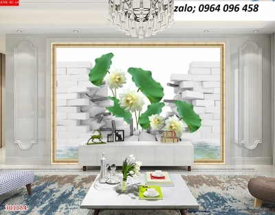 Gạch ốp tường 3d mẫu hoa sen - 654SP