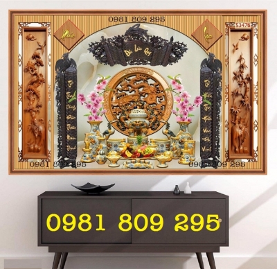 Gạch 3d câu đối phòng thờ