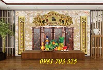 Tranh ốp tường phòng thờ- gạch men 3D
