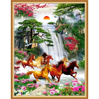 Tranh gạch 3d bát mã - SMCX44