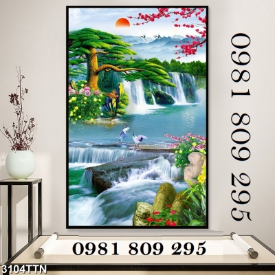 Tranh 3d phong cảnh , tranh gạch ốp hiên nhà