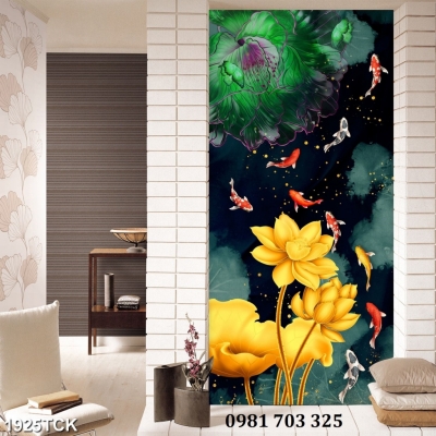 Tranh gạch hoa sen đẹp 3D