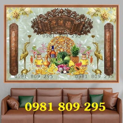 Tranh 3d chữ phúc , gạch tranh phòng thờ HN9292
