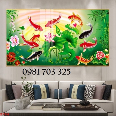 Tranh gạch cá chép 3D đẹp