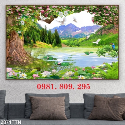 Gạch tranh cây cổ thụ 3d phong thủy