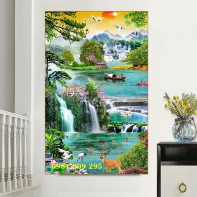 Tranh gạch men thác nước HP6211