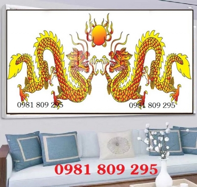 tranh rồng 3d phong thủy - gạch tranh 3d FGH76