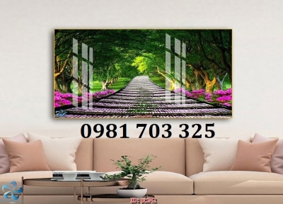 Gạch tranh 3D trang trí phòng khách đẹp