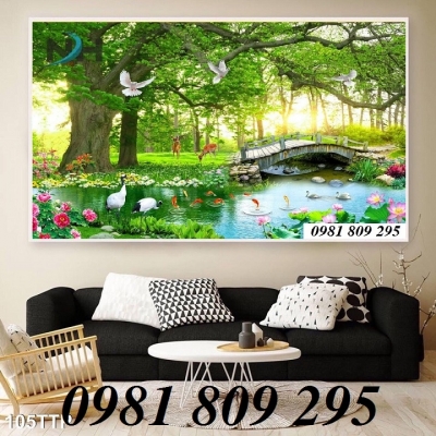 gạch tranh cây cối 3d