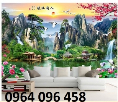 Tranh gạch 3d phong cảnh sơn thủy hữu tình - MNN77