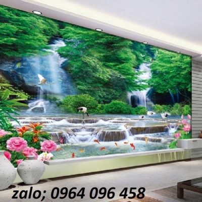 Tranh gạch ốp tường phong cảnh đồng quê 3d