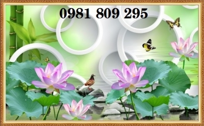 tranh 3d hoaa sen - tranh gạch