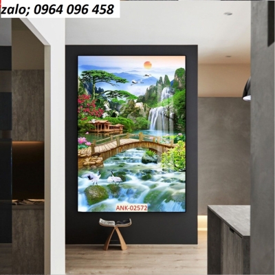 Gạch tranh 3d phong cảnh khổ đứng - DCX32