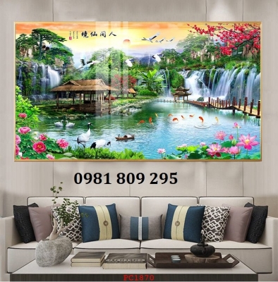 Tranh 3d sơn thủy hữu tình ,gạch tranh