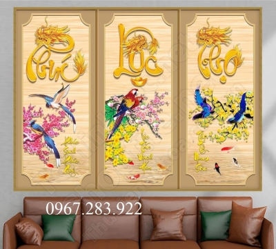 Gạch tranh- Tranh phong thuỷ Phúc Lộc Thọ