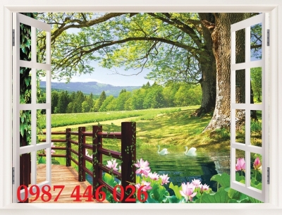 Tranh gạch 3d cửa sổ HP98223