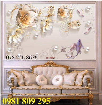 Gạch tranh 3d - tranh ốp tường hoa ngọc