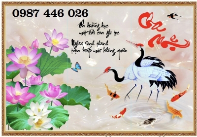 Tranh gach men hoa sen HP0222