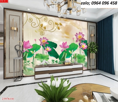 Tranh gạch 3d hoa sen - DCNN
