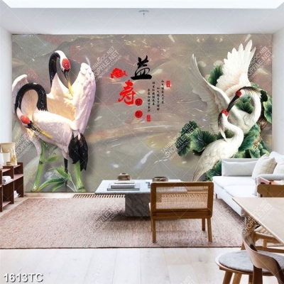 Gạch tranh 3D chim hạc đẹp